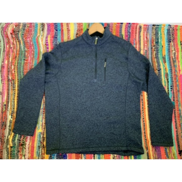 Vintage Woolrich Men's Pullover Jacket XL Blue 1/4 Zip Long Sleeve Pocket - Picture 4 of 10